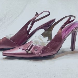 BCBGirls - Sling Back Leather 3" Heel - Purple - Size 7B